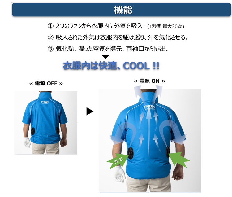 PRGR 小型ファン付きゴルフウェア「AIR COMPO」新発売 | ニュース