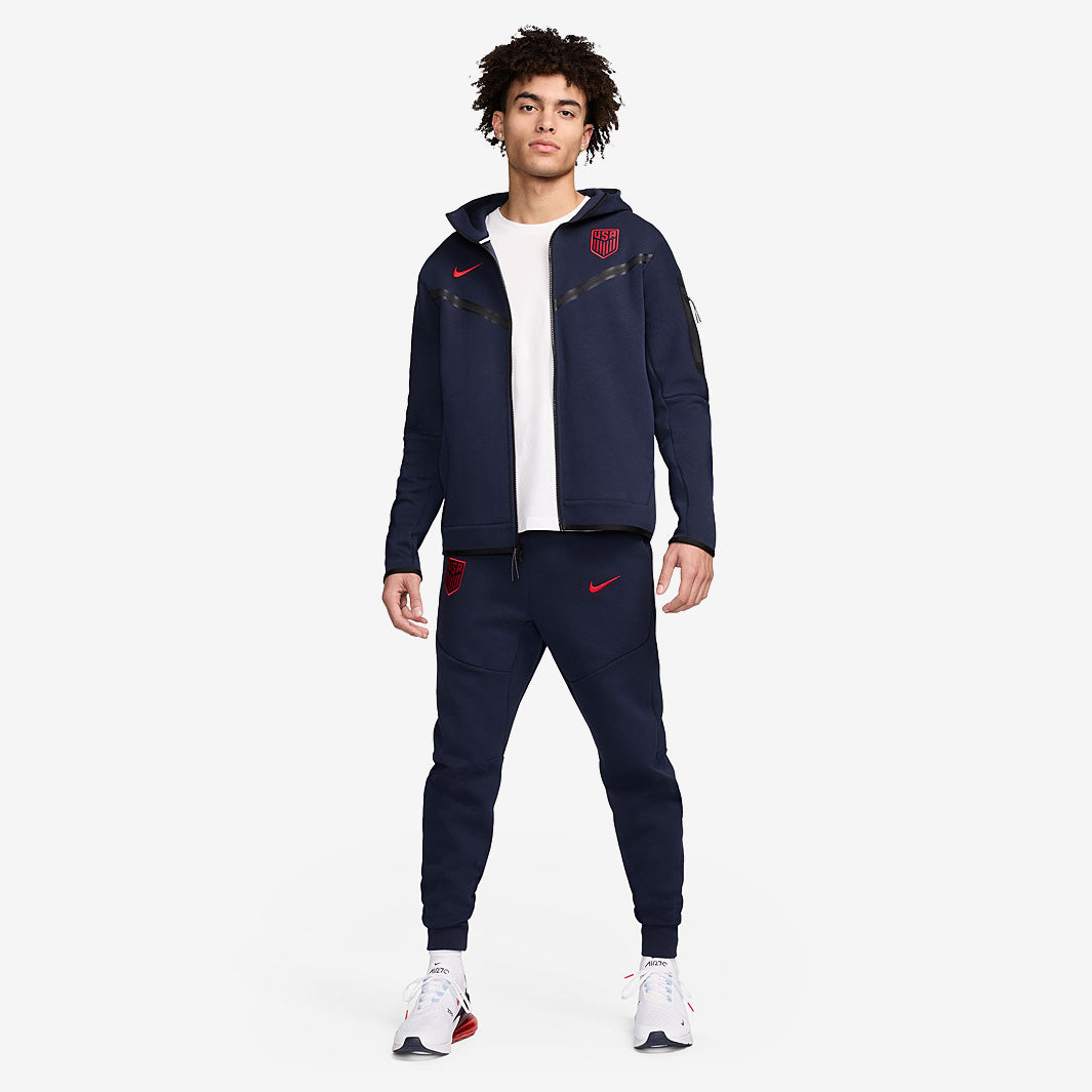Nike USA 2024 Tech Fleece Jacket - Obsidian/Sport Red - Mens Replica