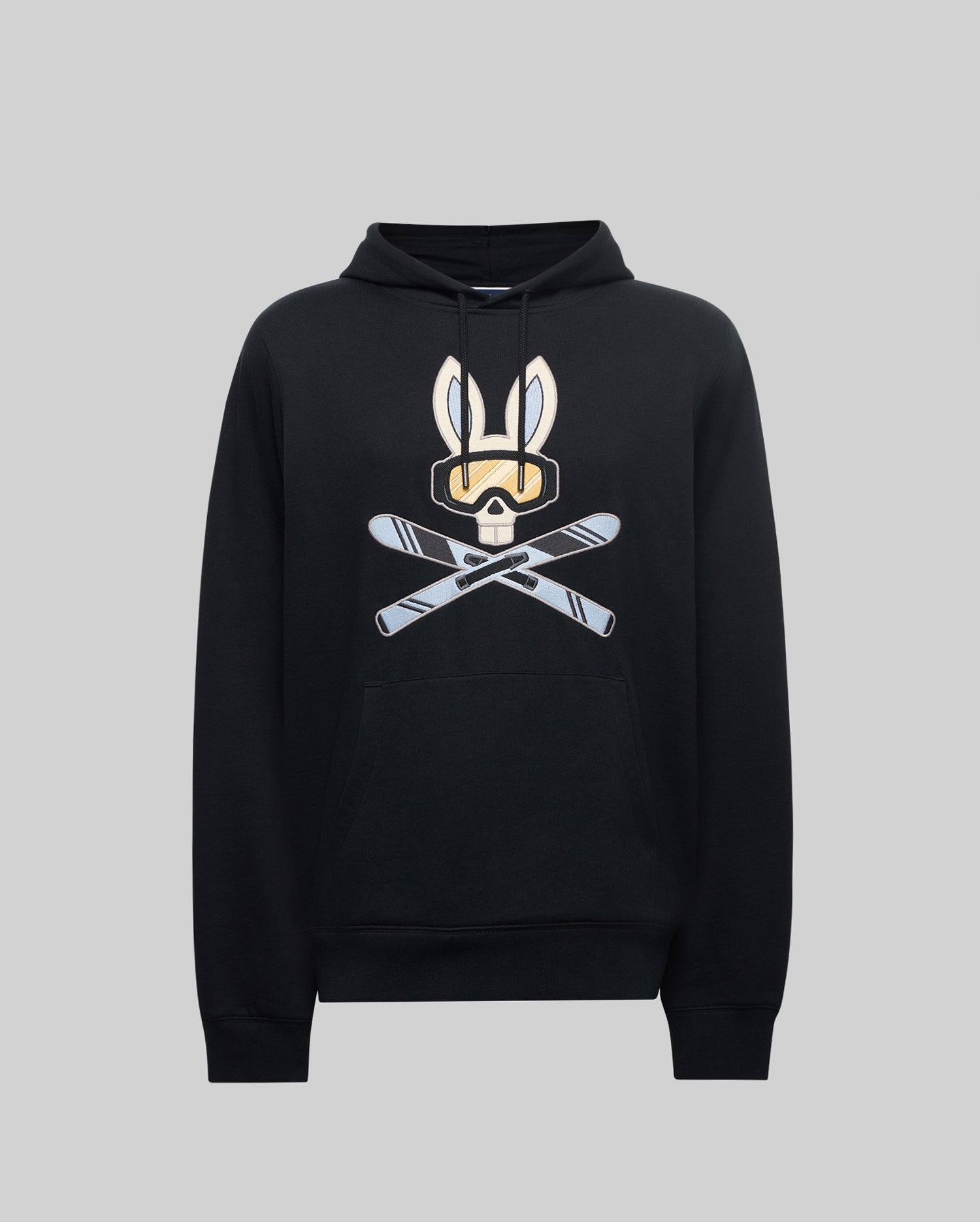 Men's Indigo Ski Bunny Hoodie in Black | Psycho Bunny