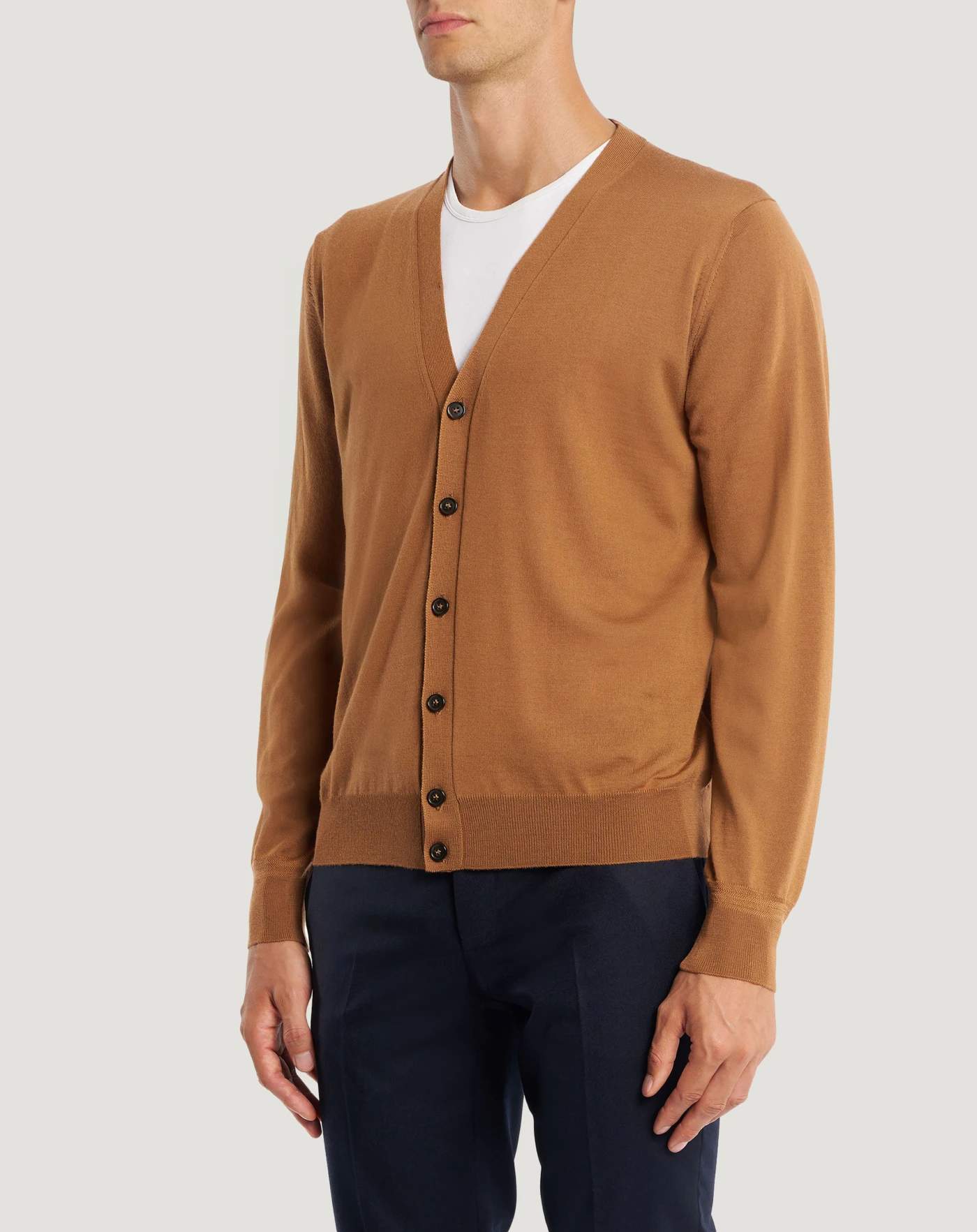 メンズウールカーディガン キャメル | PT Torino