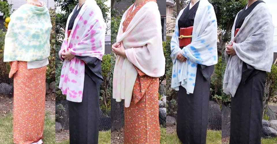 タイダイ染めカシミヤストール - PURE Planning ピュア・プランニング