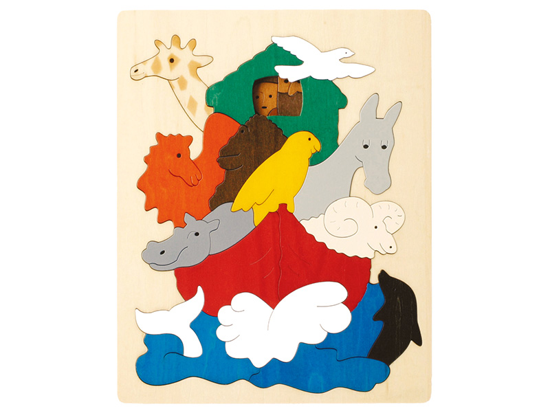 木のおもちゃ カルテット / ジョージラックパズル 2重パズル「ノアの