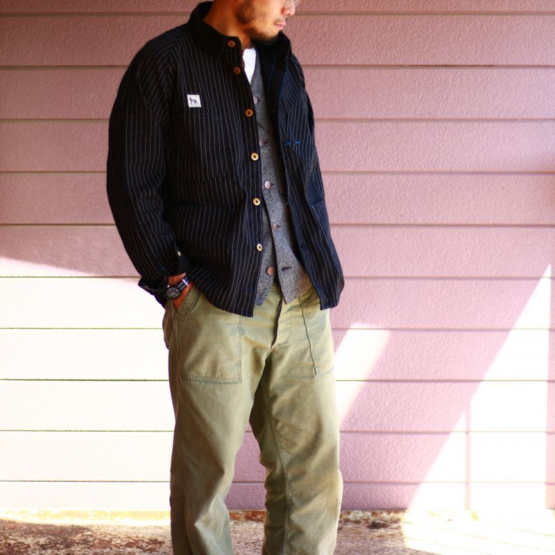 TCB jeans TCBジーンズ TCB BLACK CAT JK BLACK WABASH カバーオール