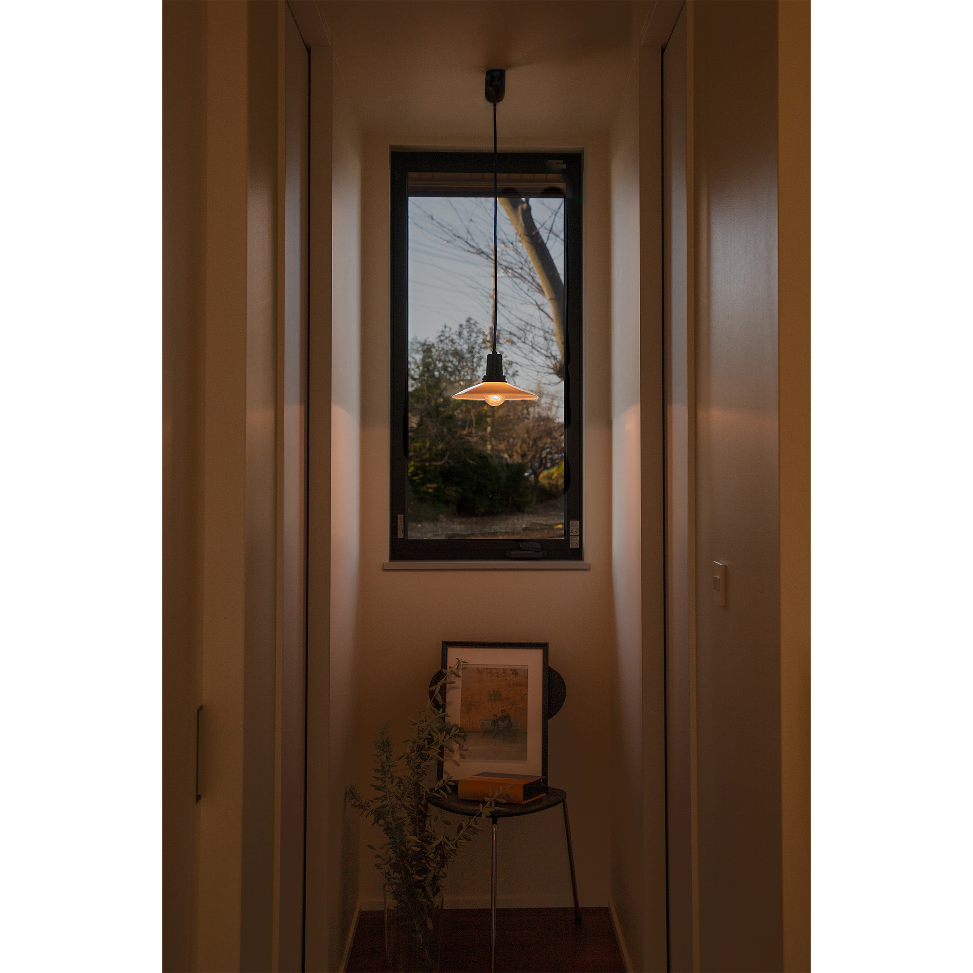 レトロペンダントライト 乳白×ブラック コード長オーダー | LT-PD014