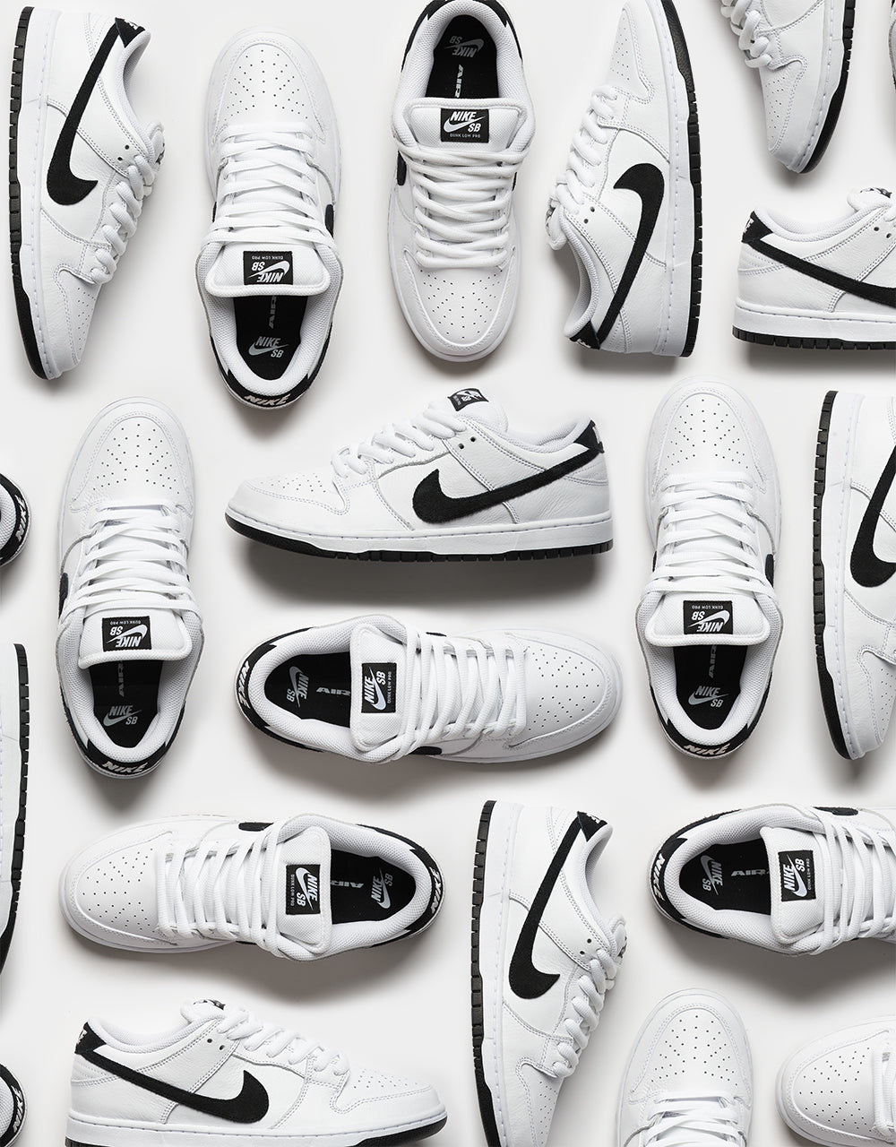 Nike SB Dunk Low Pro Skate Shoes - White/Black-White-Black – Route One