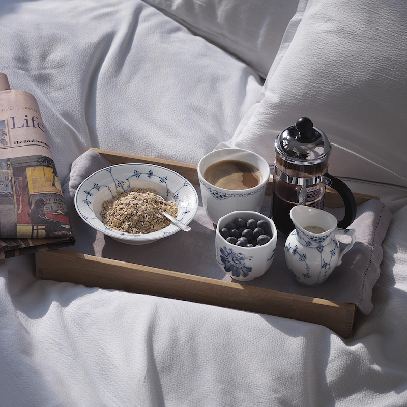 ブルーフルーテッド プレイン ディーププレート 17cm (リム付き