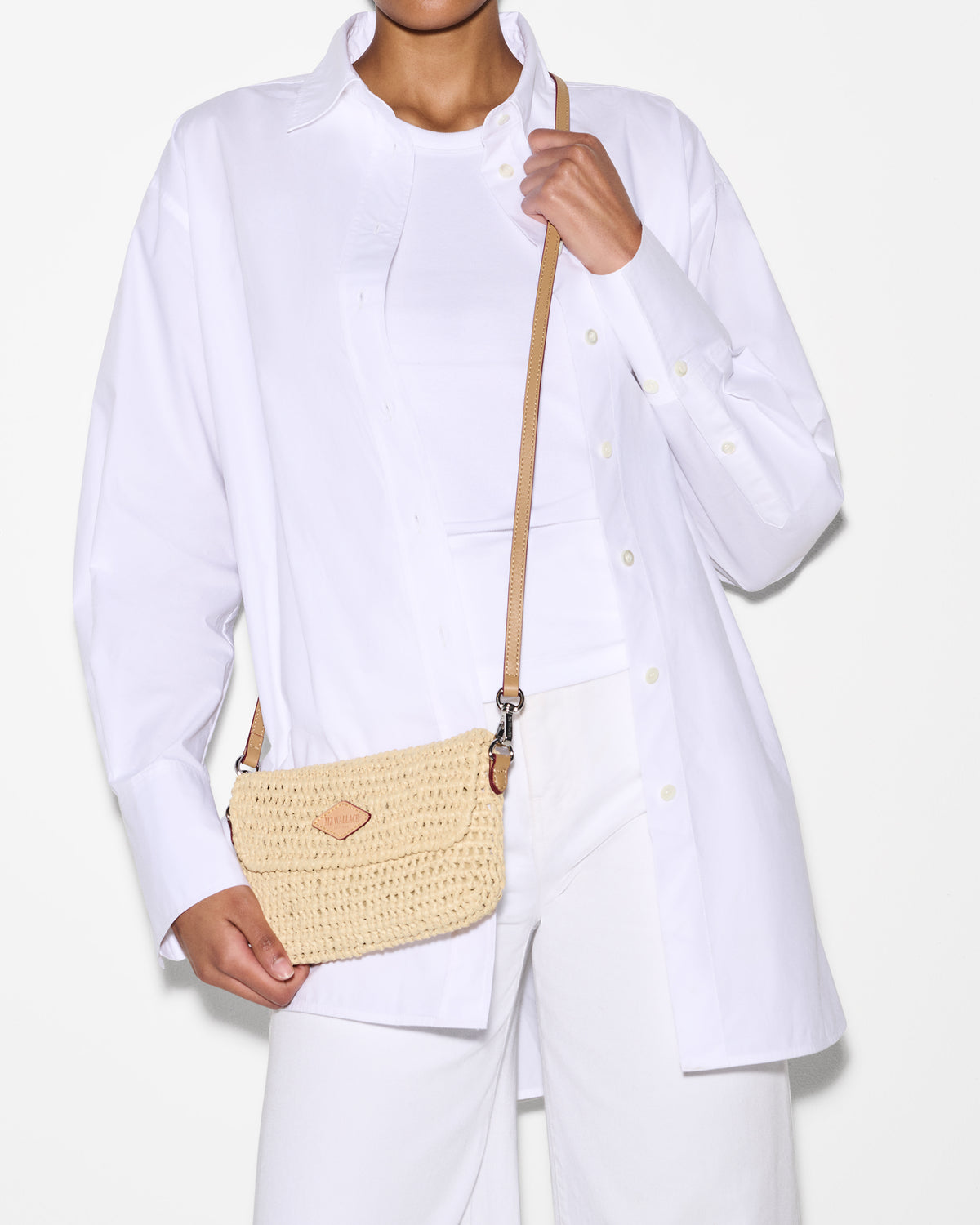 MZ Wallace Crochet Convertible Crossbody 1774N2405 | Camel Crochet