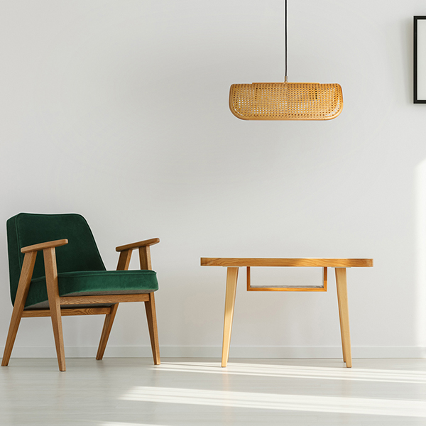 BRID ラタン ペンダント ランプ 2灯 003397 電球あり