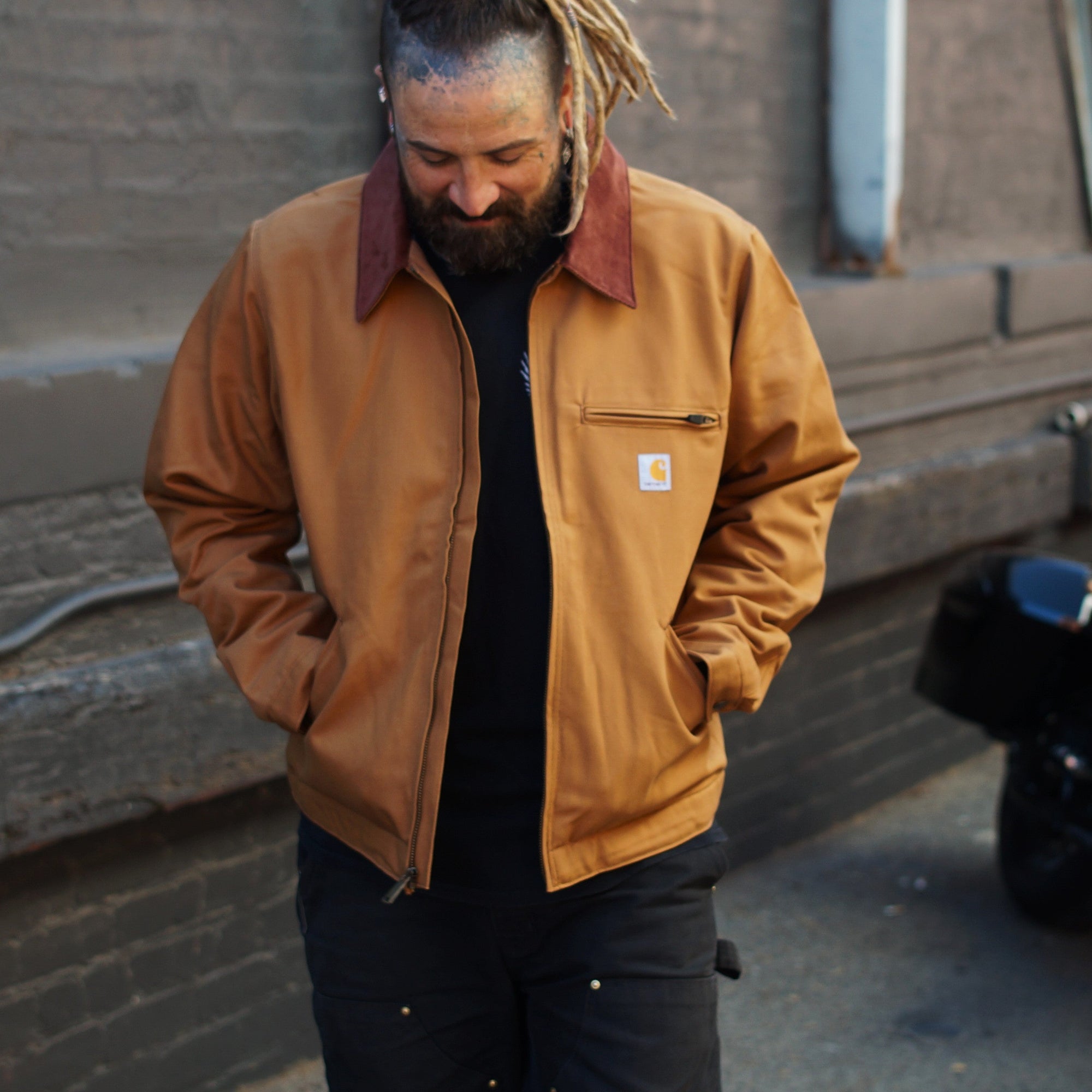 CARHARTT DUCK DETROIT JACKET BROWN - Rogue Motorcycles