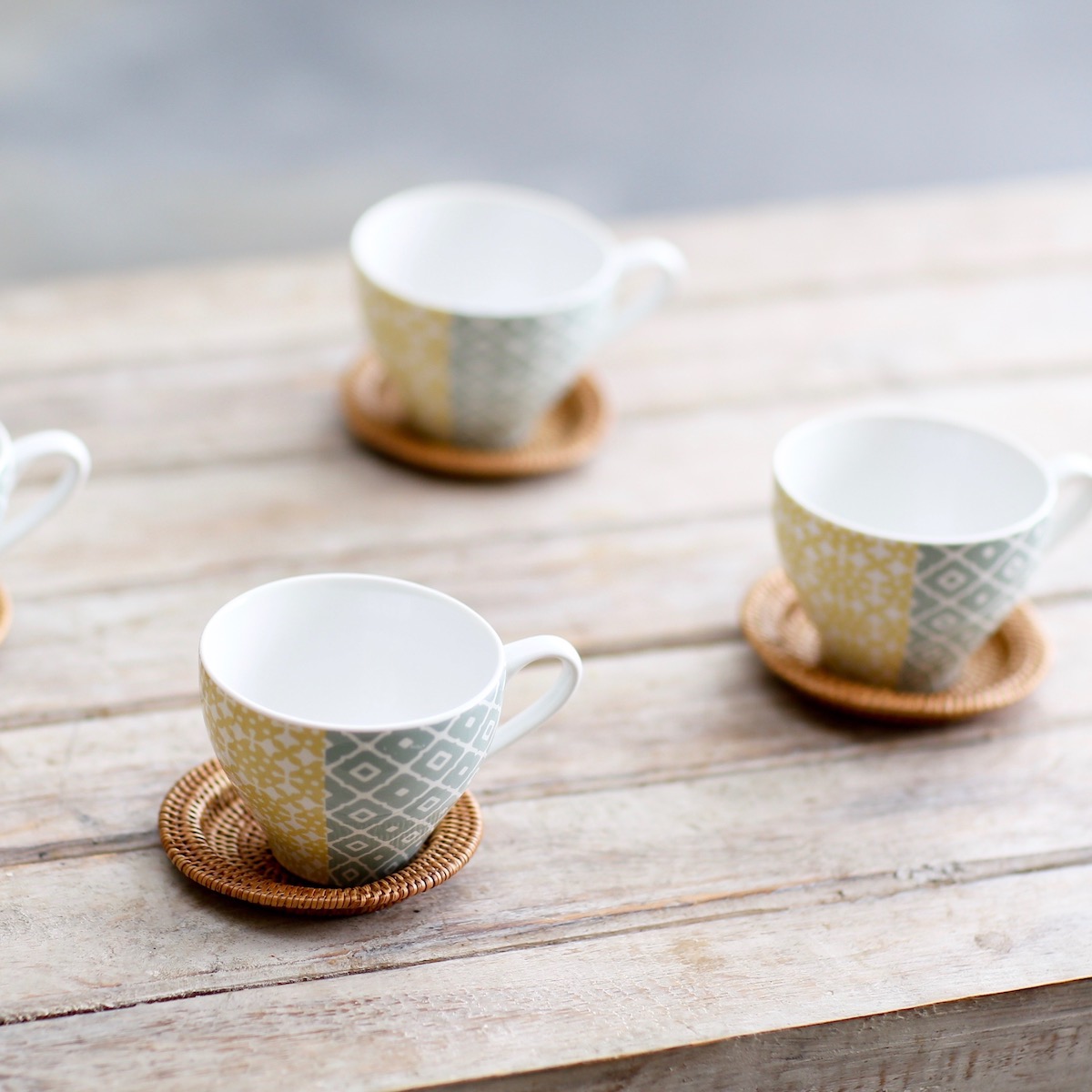 丸型コースター 淵有り1枚 (MAT186) Rosily(ロージリー) バリ島 アタ