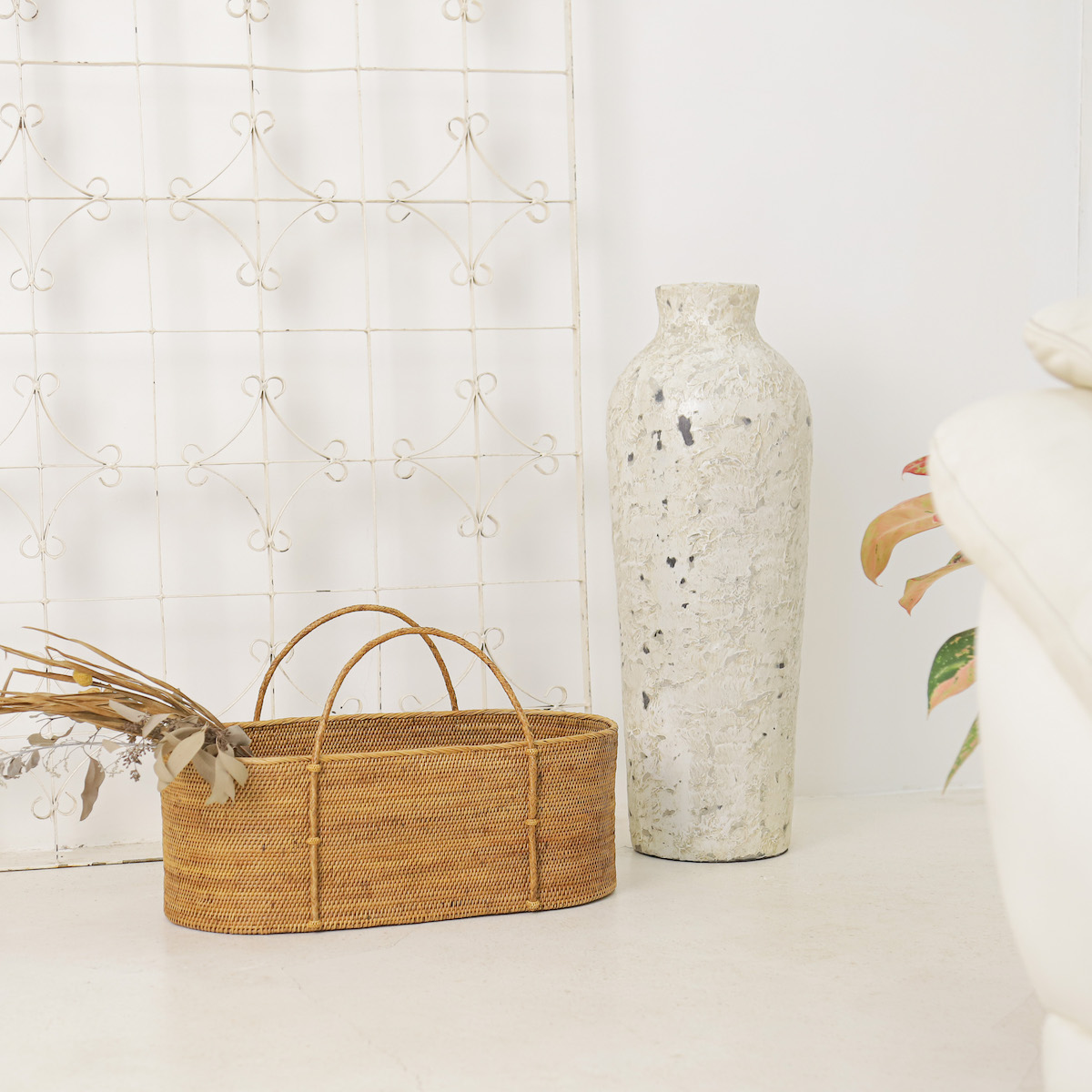 野菜籠持手付きLサイズ (OVL256) Rosily(ロージリー) バリ島 アタかご