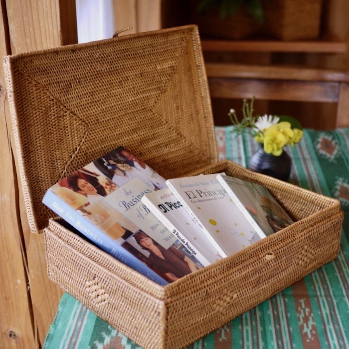 書類入れ蓋付きLサイズ (BOX417) Rosily(ロージリー) バリ島 アタかご