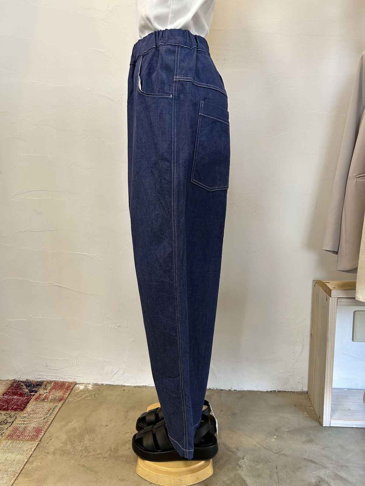 NARU - 綿麻ムラデニムノッポパンツ インディゴ | ravii ONLINE STORE