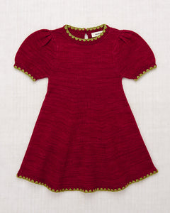 Misha & Puff Crochet Trim Puff Dress - Berry - 4Y, 5Y, 6Y, 8Y
