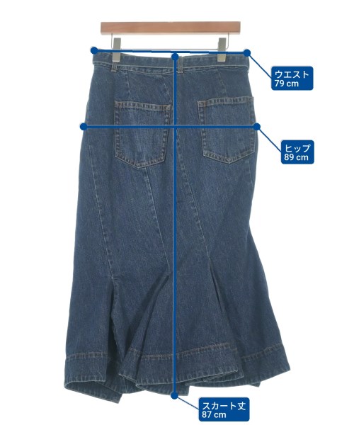 sacai（サカイ）ひざ丈スカート 青 サイズ:3(L位) レディース