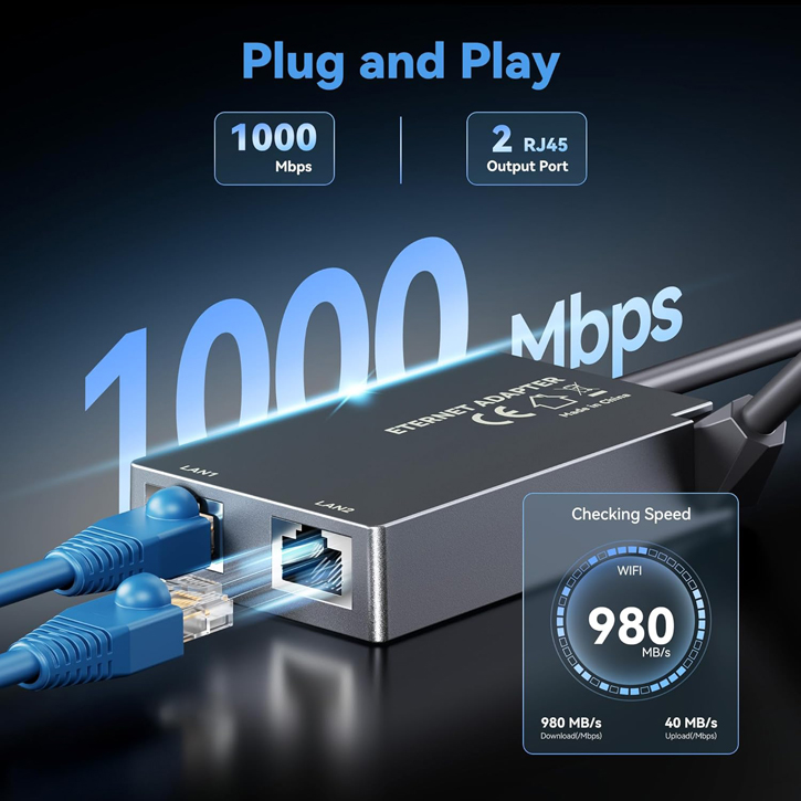 楽天市場】Starlink V2イーサネット有線接続アダプター【デュアルRJ45