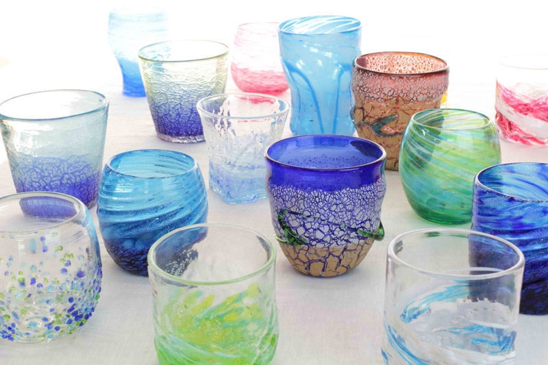 琉球ガラス グラス コップ プレゼント おしゃれ【涼夏一口ビアグラス】