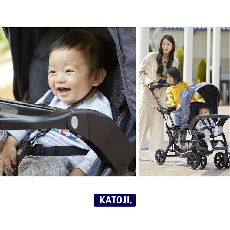 カトージ 二人乗りベビーカー 二人でゴーDX(専用レインカバー付き) 後