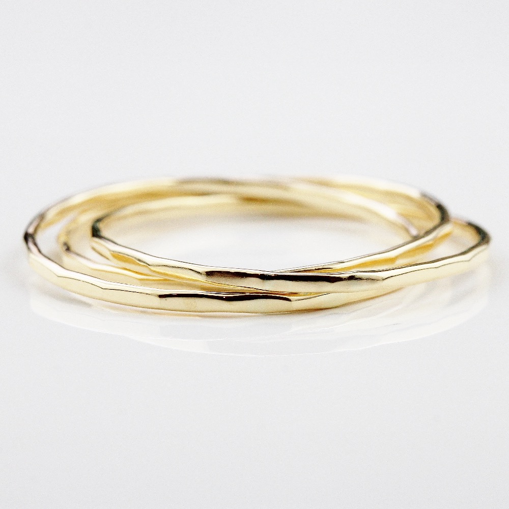 楽天市場】【日本製 18金 華奢リング】 3連 リング 指輪 ピンキー