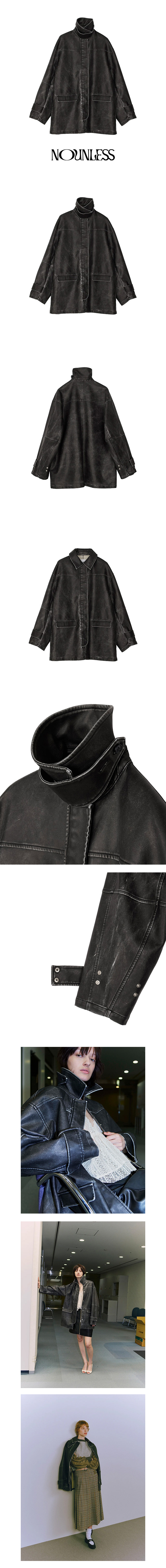 楽天市場】ナウンレス NOUNLESS クラッシュ フェイクレザー ジャケット