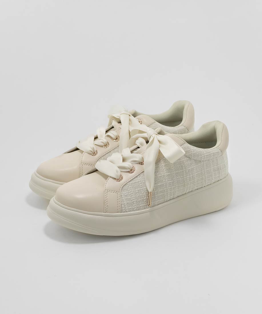 SALE】コンビマテリアルサテンリボンスニーカーRANDA公式サイト