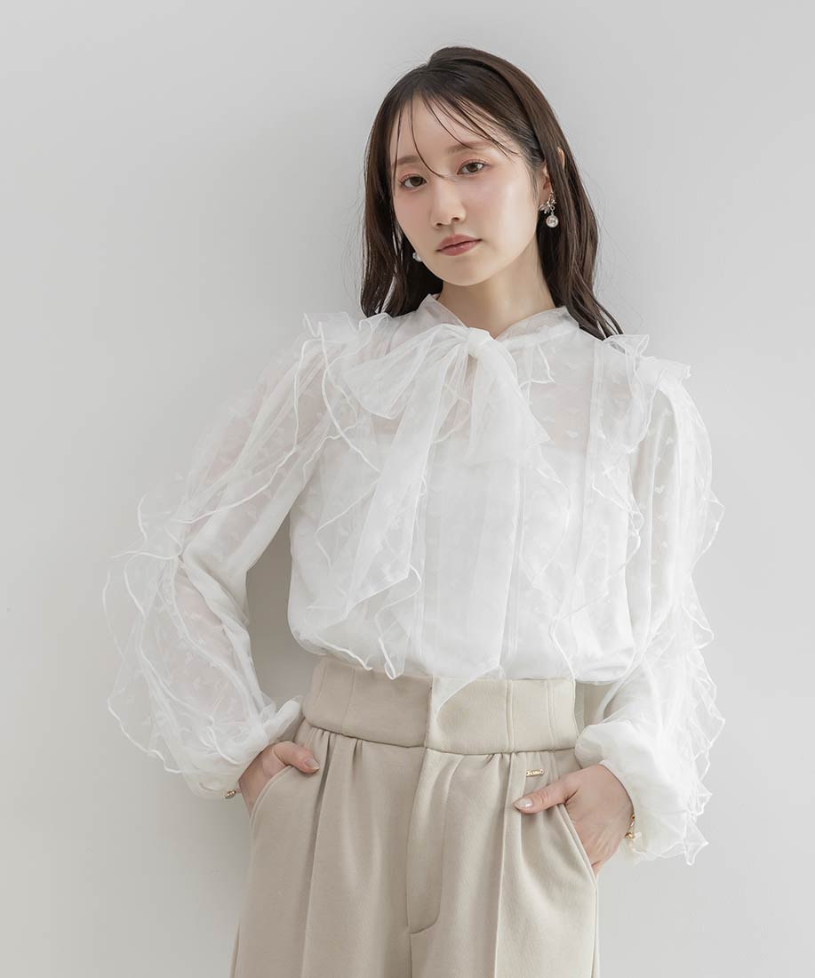 Heart Collection】ハートチュールフリルボウタイブラウスRANDA公式サイト