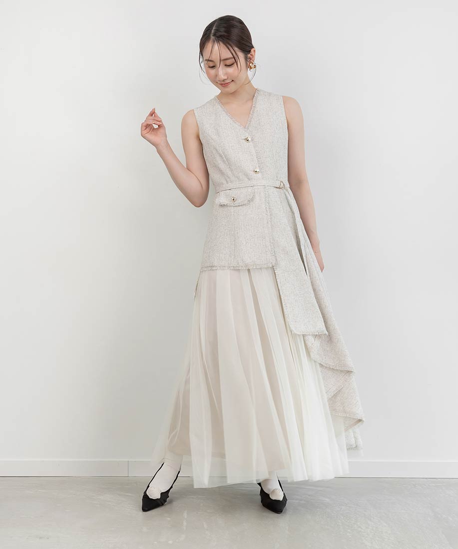 チュールレイヤードジャケットワンピースRANDA公式サイト