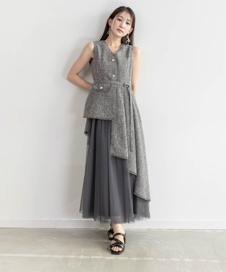 チュールレイヤードジャケットワンピースRANDA公式サイト