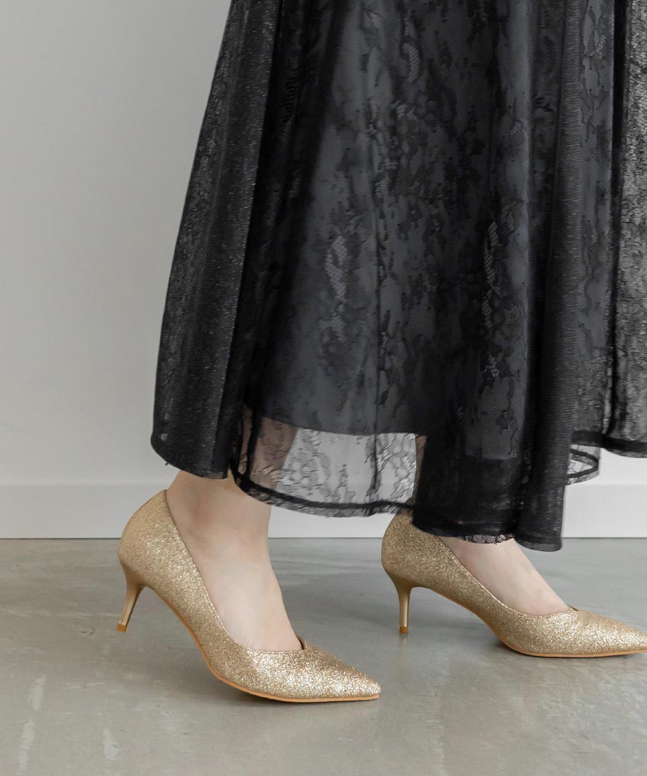SALE】グリッターヒールパンプスRANDA公式サイト