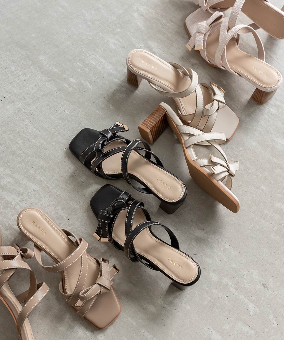 アシンメトリーリボンミュールサンダルRANDA公式サイト