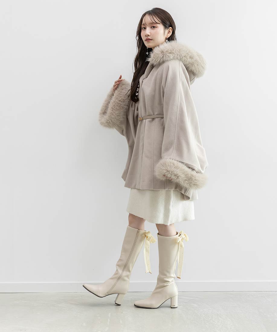 SALE】2WAY ファー付きミドルケープコートRANDA公式サイト