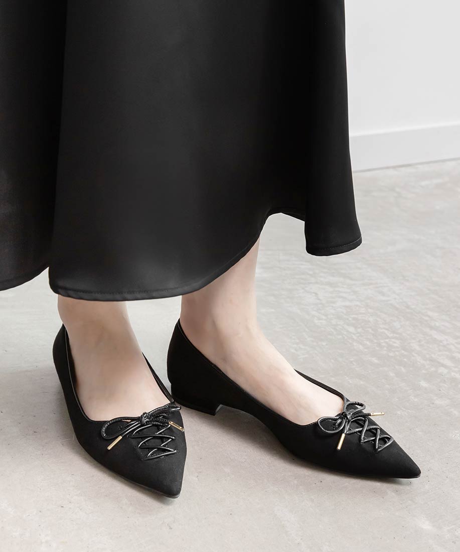 SALE】レースアップデザインフラットパンプスRANDA公式サイト