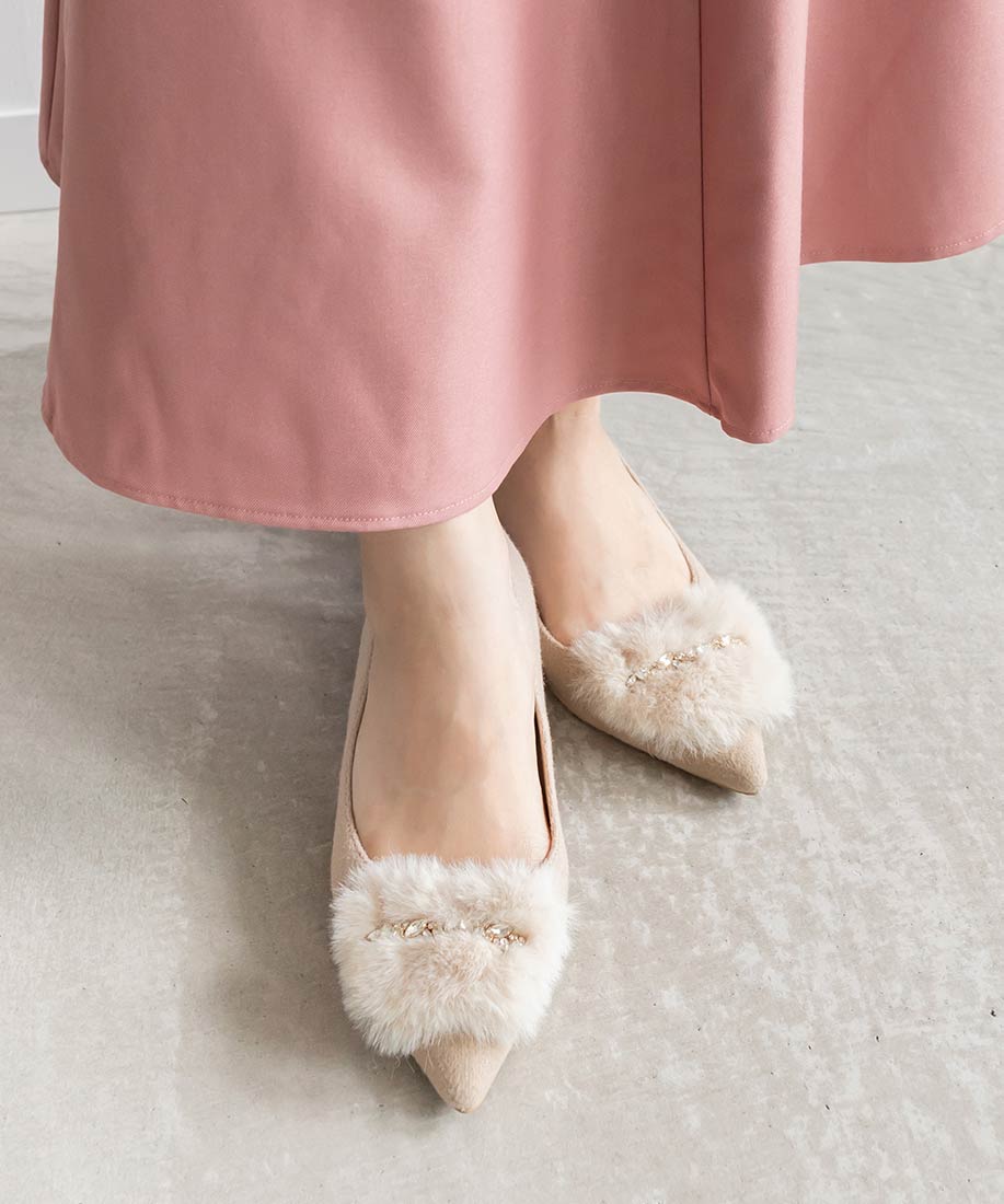 SALE】2WAY ビジュー×ファーパーツパンプスRANDA公式サイト