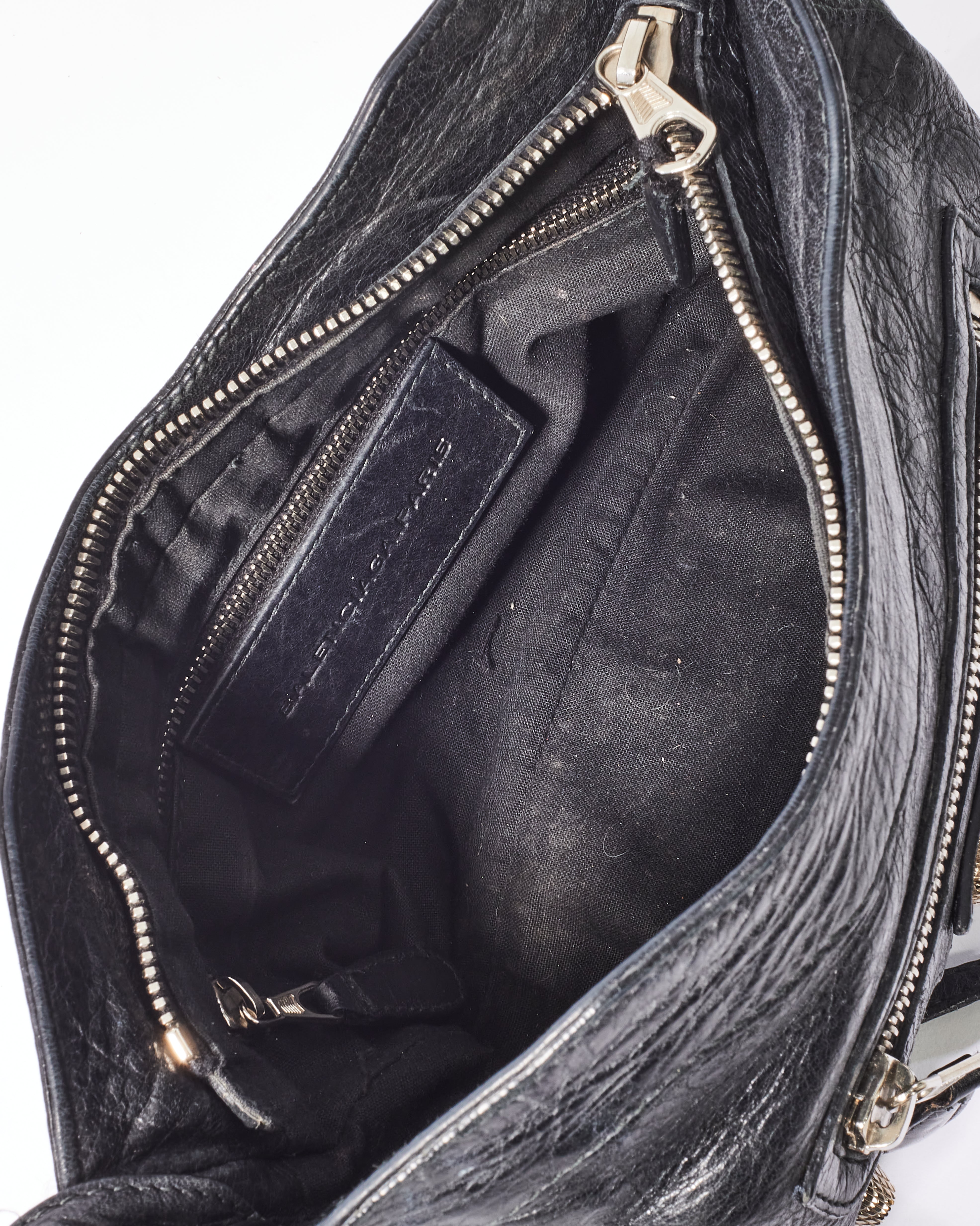 Buy Balenciaga Black Leather Motocross Silver Giant 12 Hip