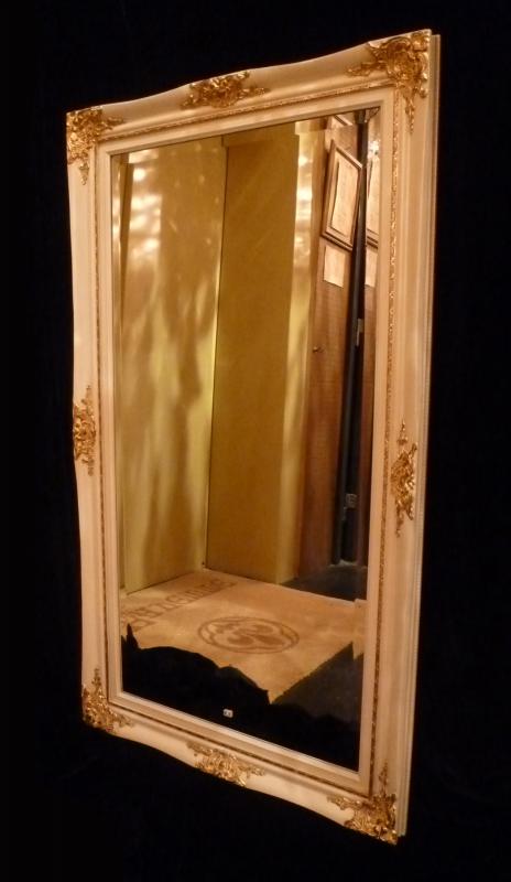 壁掛けミラー 大判 アイボリー LFK 0057