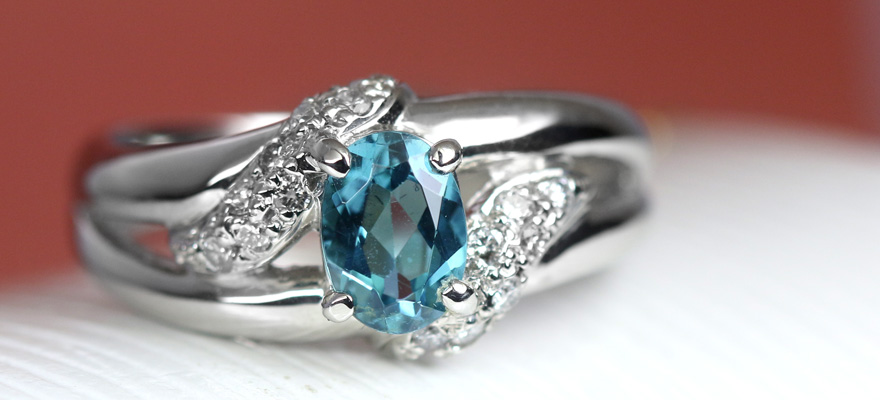 ブルートルマリン 0.77ct ダイヤモンド プラチナ リング（指輪）【品質