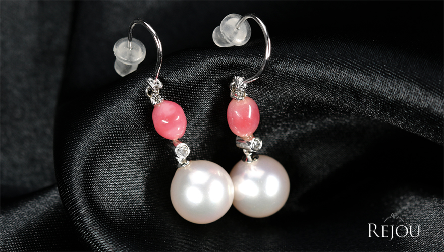 あこや真珠 9㎜ コンクパール 1.54ct ダイヤモンド ホワイトゴールド