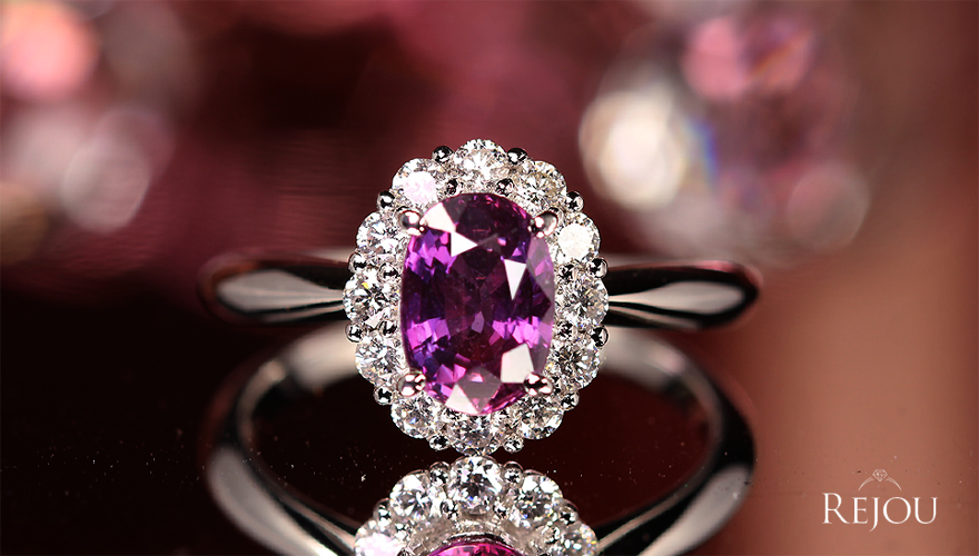 非加熱パープルサファイア 1.6ct ダイヤモンド 0.4ct プラチナ リング