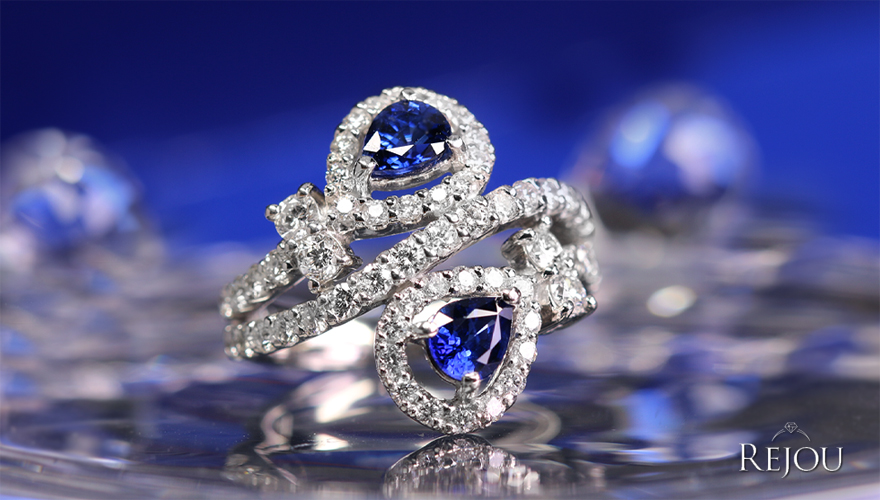 ブルーサファイア 1.1ct ダイヤモンド 1.3ct プラチナ リング(指輪