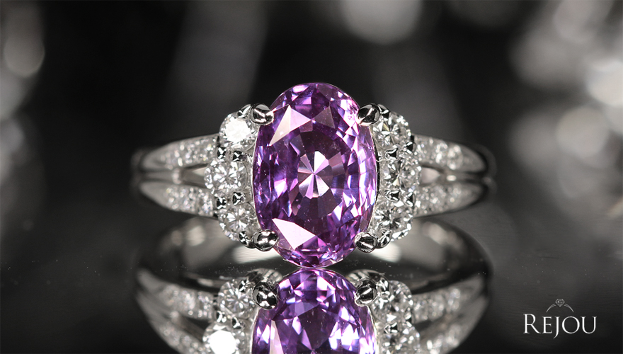 バイオレットサファイア 3.0ct ダイヤモンド 0.3ct プラチナ リング