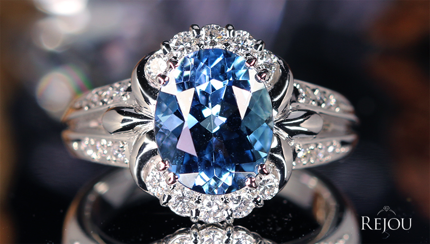 サンタマリアアクアマリン 2.6ct ダイヤモンド 0.4ct プラチナ リング