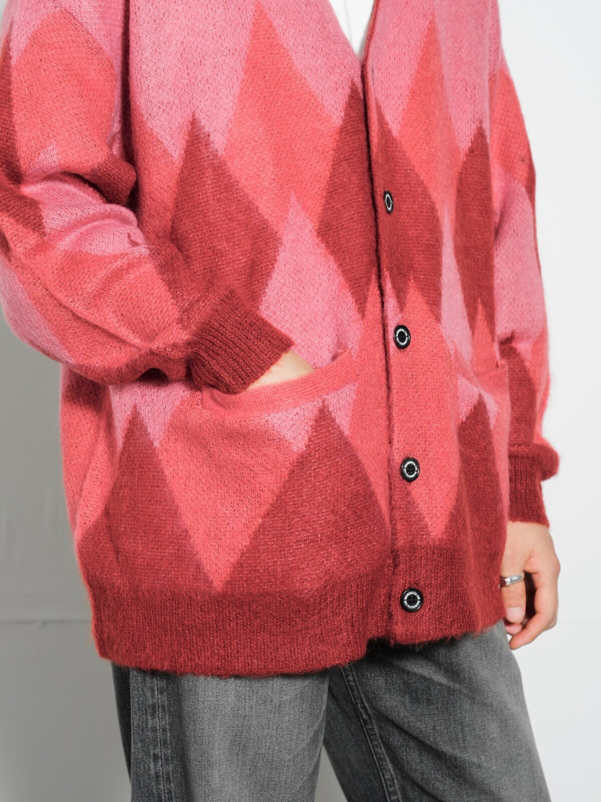 アーガイル モヘア ニットカーディガン - ダイリク レディース