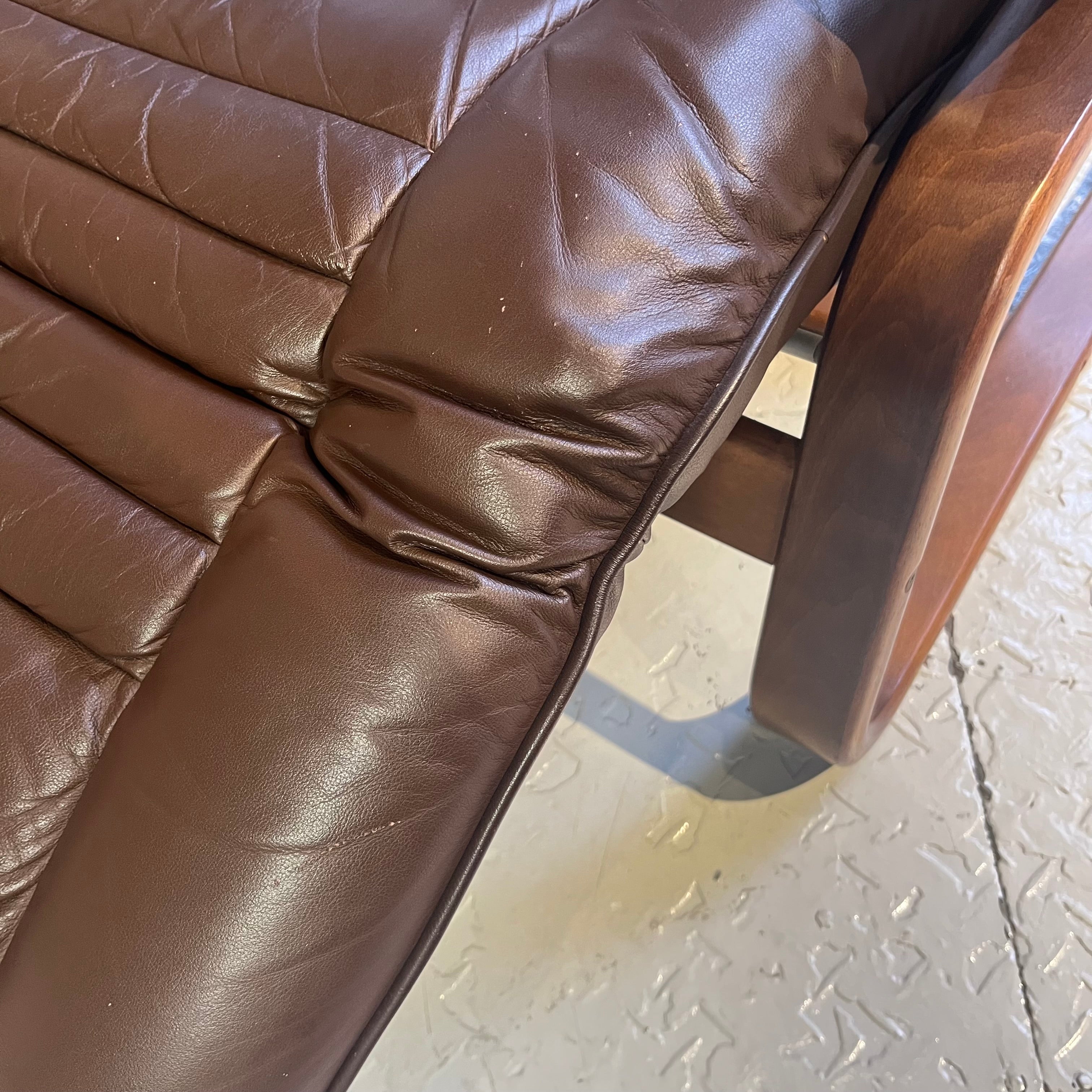 冨士ファニチア / FUJI FANITURE 本革 リクライニングソファ