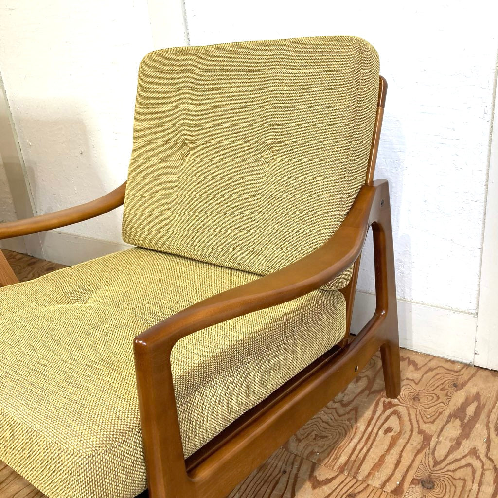 カリモク60 karimoku フレームチェア 1人掛け ソファ マスタード