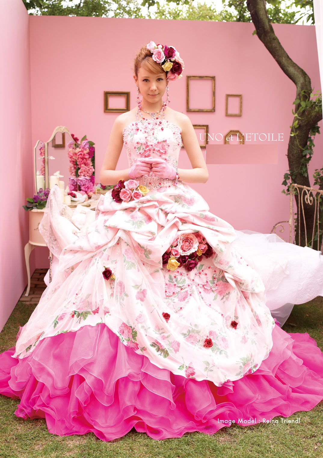 NO.70040 UNO et L'ETOILE カラードレス グラデ－ションピンク