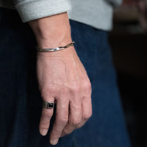 RIVER MAIL企画】ナバホ族 Bruce Morgan #6SQ 14K/SS ツイスト ダイヤ+