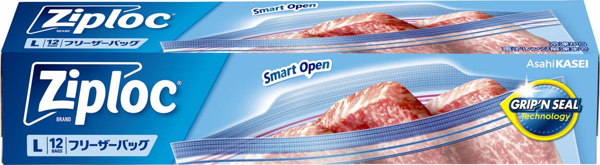 ジップロック フリーザーバッグ L（12枚）【旭化成】【りかなび