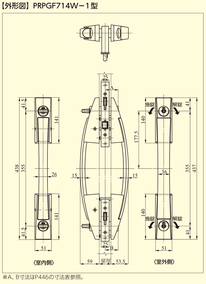 美和ロック,MIWA PGF714プッシュプル錠