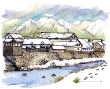 Vol.233 [真庭市／雪の勝山]｜阿部ひろみのギャラリー 水彩画でめぐる