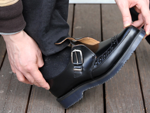 ジョージコックス4067ブラックレザー ブラックインターレース／ROCK